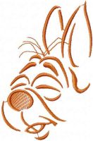 Funny bunny muzzle free machine embroidery design