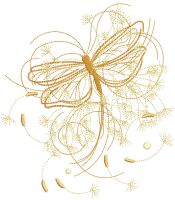 Dragonfly in dandelion flowers embroidery design