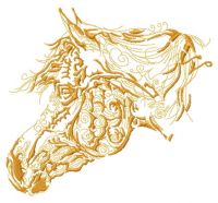 Mosaic horse sketch embroidery design