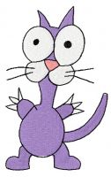 Crazy cat embroidery design