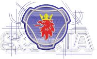 Scania modern logo embroidery design