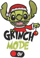 Stitch Grinch mode embroidery design