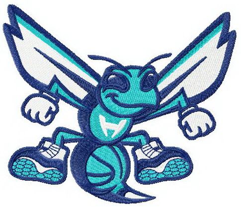 Charlotte Hornets alternative logo 3 machine embroidery design