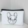 Embroidered cosmetic bag with bulldog free design