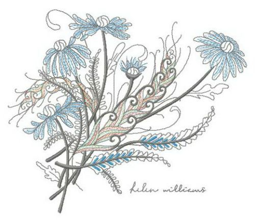 Bouquet of chamomiles machine embroidery design