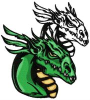 Dragon's shadow embroidery design