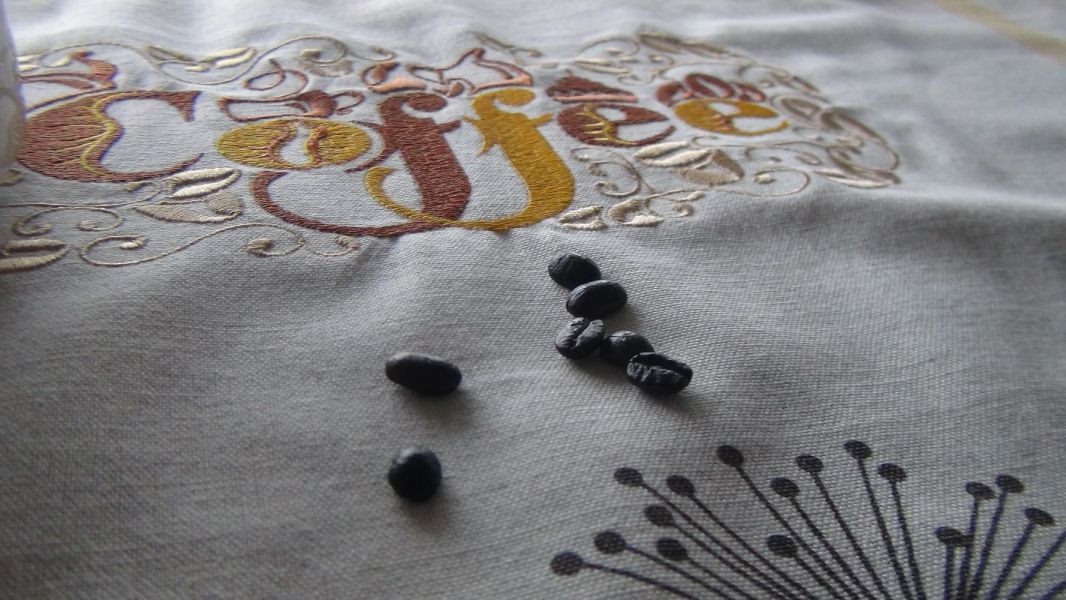 Coffee embroidered napkin