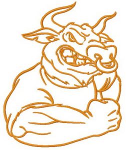 Angry bull 2 embroidery design