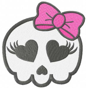 Pretty skull embroidery design