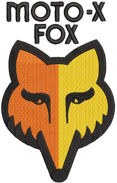 Moto-X Fox Head embroidery design