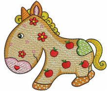 Apple pony embroidery design