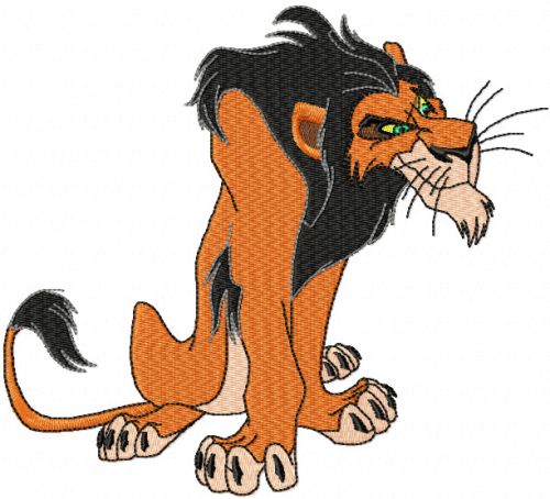 Scar machine embroidery design from Lion King collection