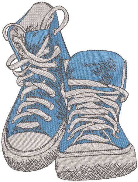Blue cross shoes embroidery design