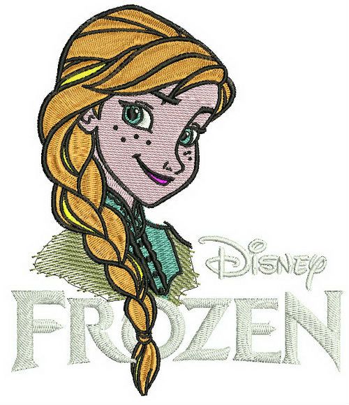 Anna Frozen machine embroidery design