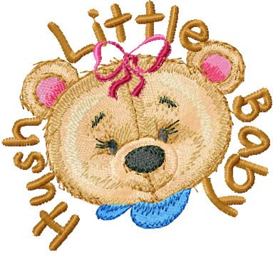 Old Toys Hush Little Baby machine embroidery design