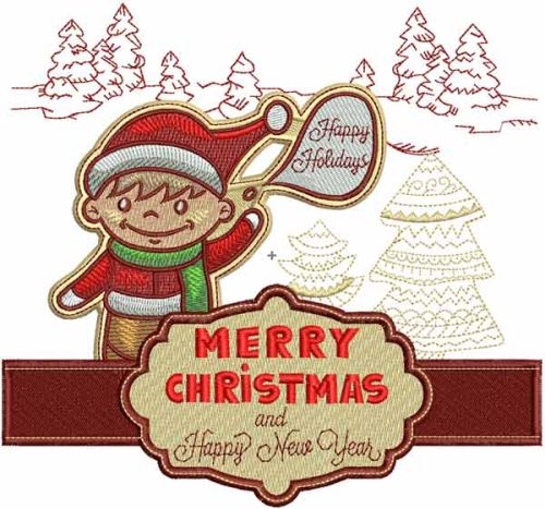 Merry Christmas embroidery design 10