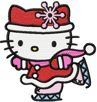 Hello Kitty Christmas Dance machine embroidery design