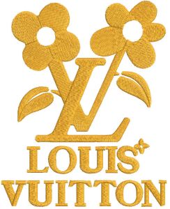 Gold Louis Vuitton embroidery design