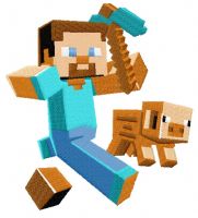 Running farmer embroidery design