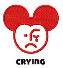 Crying Mickey embroidery design