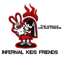 Girl with crazy bunny embroidery design