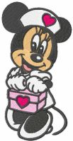 Minnie nurse embroidery design