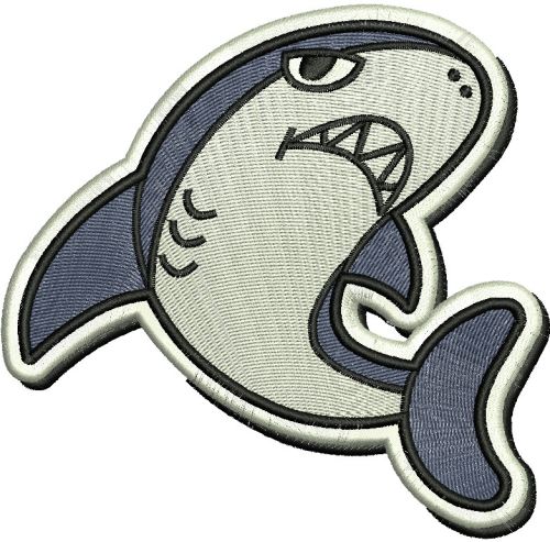 Shark machine embroidery design