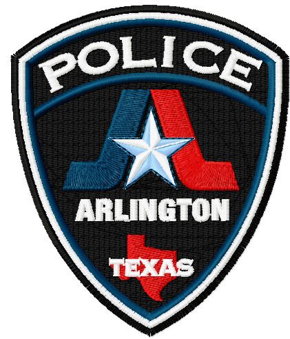 Arlington Texas police logo machine embroidery design 