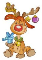 Gift from adorable deer embroidery design