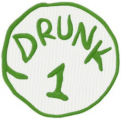 Drunk 1 machine embroidery design