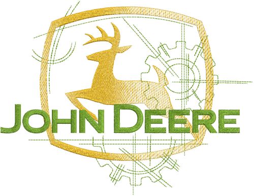 John Deer modern logo embroidery design