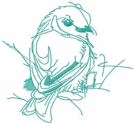 Sparrow sketch free embroidery design 2