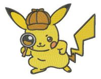 Pikachu Sherlock embroidery design
