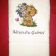 Bath towel with Teddy bear and bouquet embroidery design