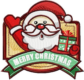 Christmas label machine embroidery design