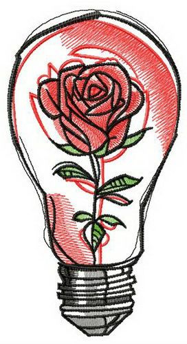 Fragile rose machine embroidery design