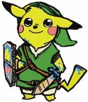 Pikachu warrior embroidery design
