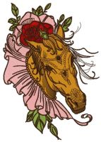 Coquette horse 3 embroidery design