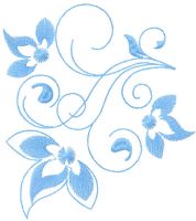 Blue decoration free embroidery design