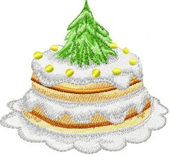 Christmas cake small machine embroidery design