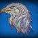 Mosaic eagle design embroidered on t-shirt