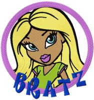 Bratz badge embroidery design