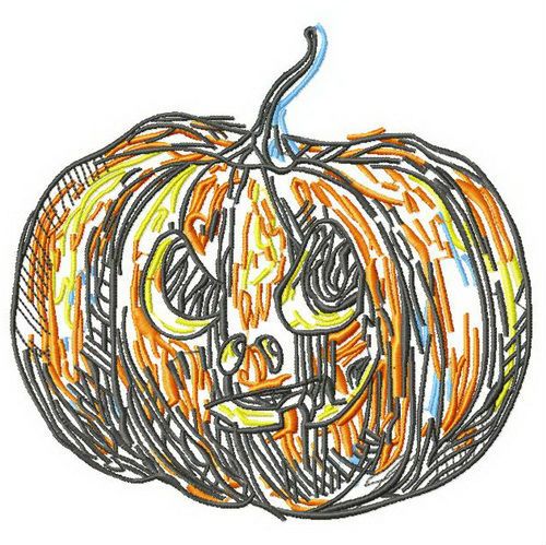 Scary pumpkin 3 machine embroidery design