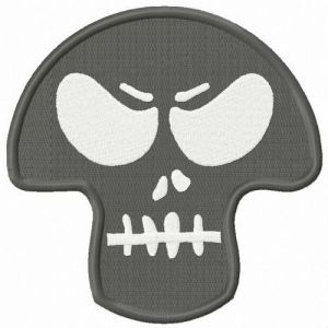Angry skull mask embroidery design