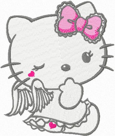 Hello Kitty Angel 1 machine embroidery design