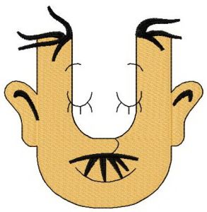 Dr. Seuss alphabet letter U embroidery design