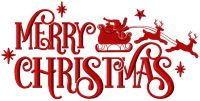 Merry Christmas santa's sleigh embroidery design