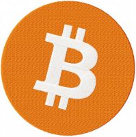 Bitcoin logo embroidery design