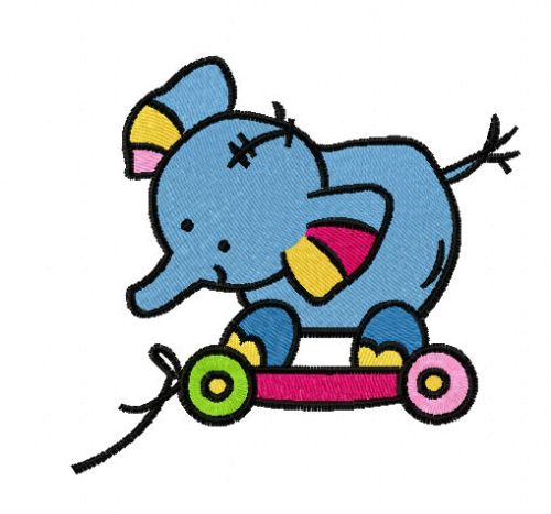 Elephant toy machine embroidery design