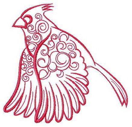 Fantastic common cardinal machine embroidery design